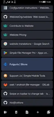 Fulguris Web Browser android App screenshot 11