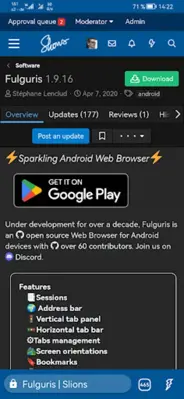 Fulguris Web Browser android App screenshot 14