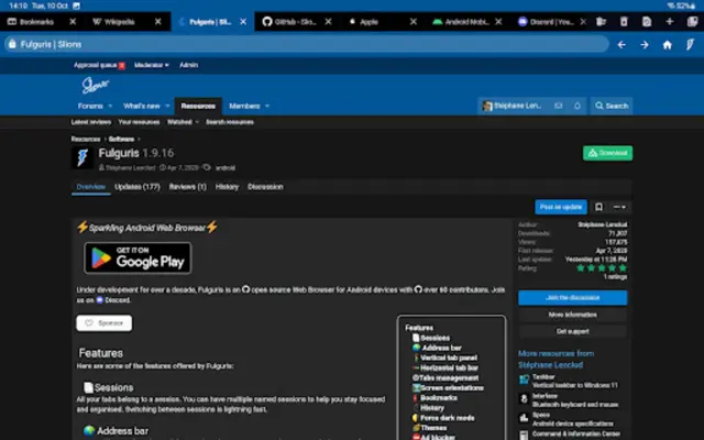 Fulguris Web Browser android App screenshot 6